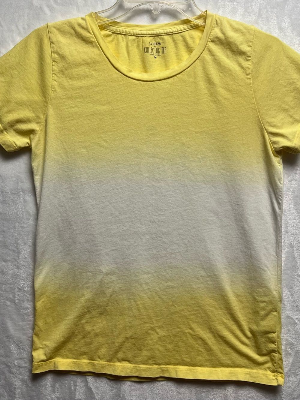 J.Crew Collector Tee Womens M Yellow Ombre Dip Dye Crew Neck T-Shirt - Picture 1 of 5